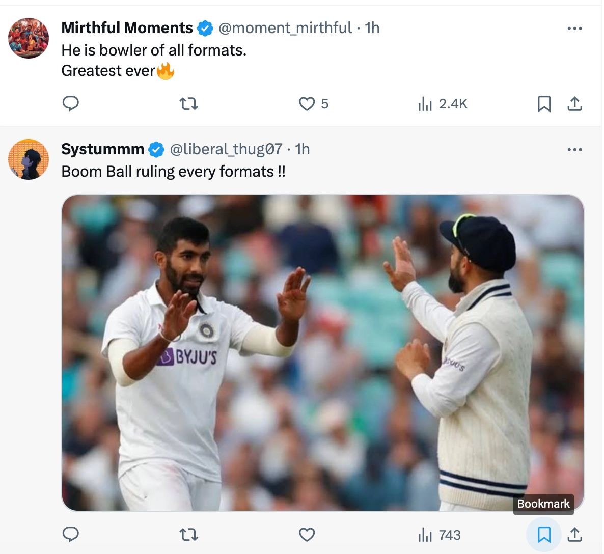 Fans React As Jasprit Bumrah Becomes The First Bowler In History To Be ...